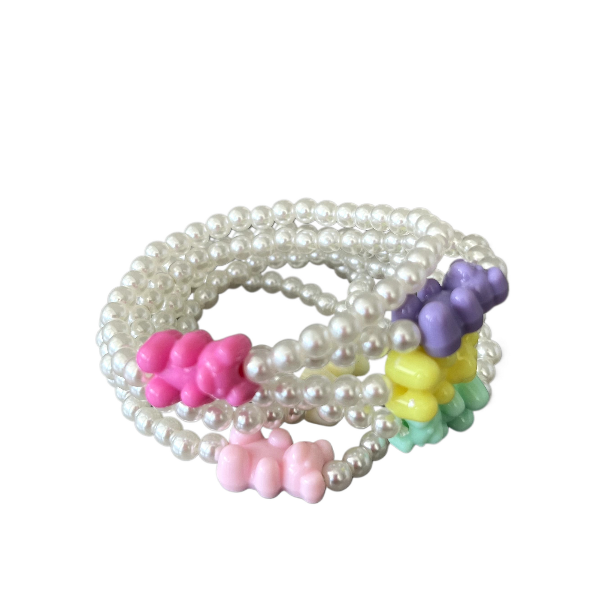 Pearl and Gummy Bear Bracelet Set