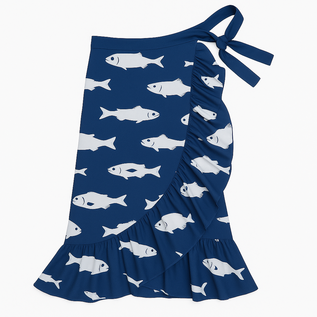 Women's Wrap Skirt - Costa Marina Print