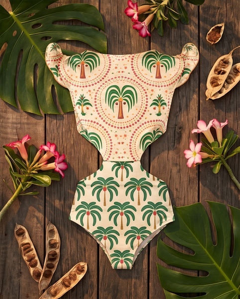 Alexa Ruffle Trikini - Sundara Print