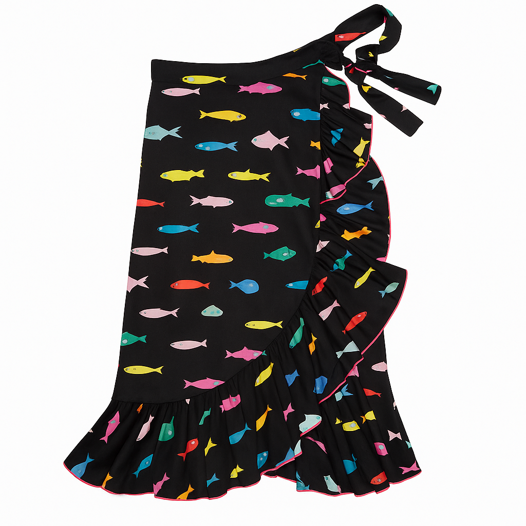 Women's Wrap Skirt - Costa Color Print