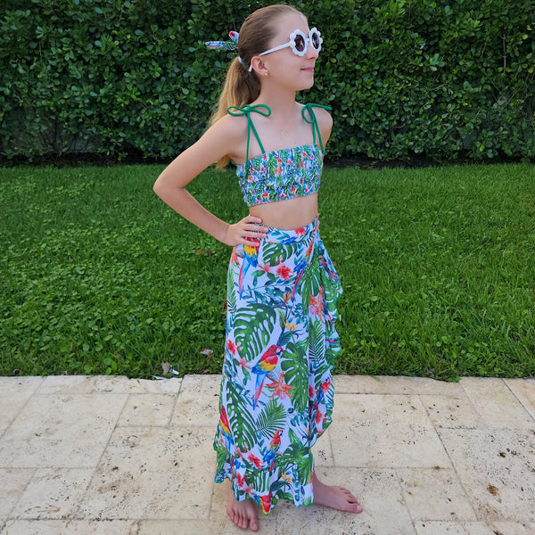 Girl's Wrap Skirt - Carara Print