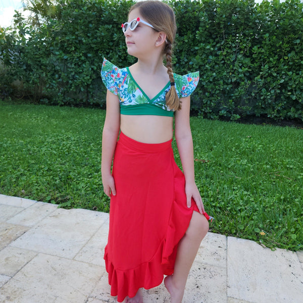 Girl's Wrap Skirt - Red