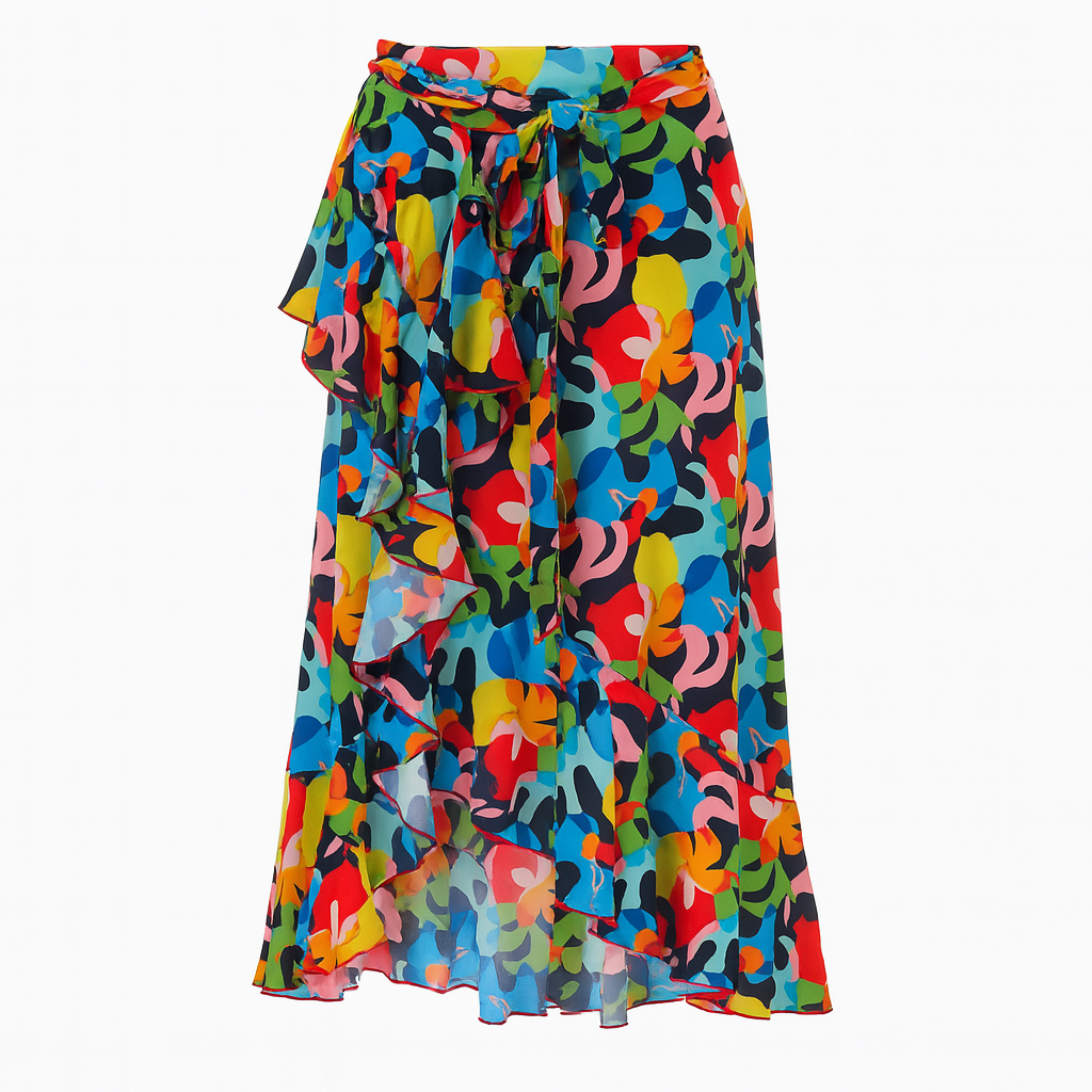 Women's Wrap Skirt - Carnaval Print
