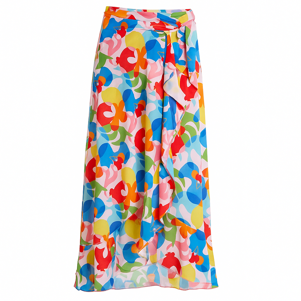 Girl's Wrap Skirt - Carnaval Print