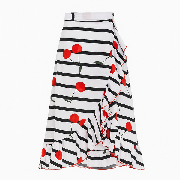 Girl's Wrap Skirt - Cherry On Top Print