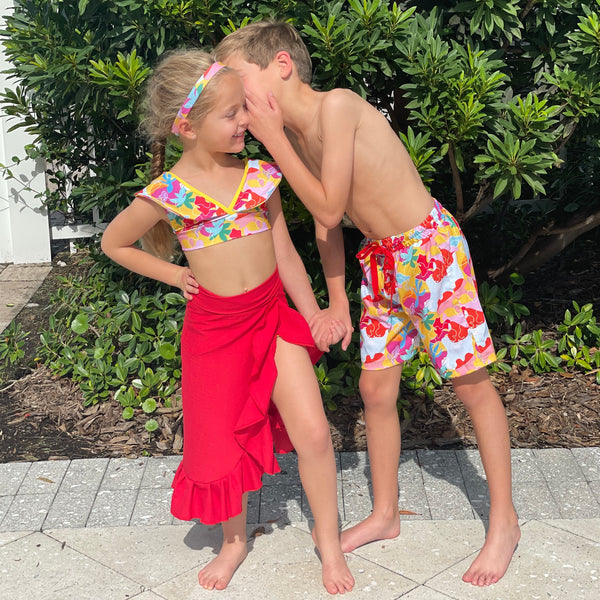 Girl's Wrap Skirt - Red