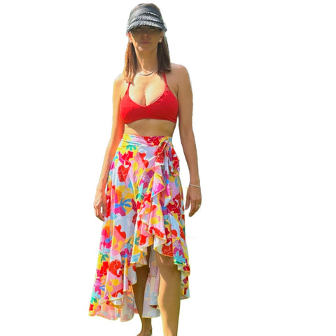 Women's Wrap Skirt - Cocos Island Print