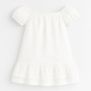 Girl's Eyelet Dress - White