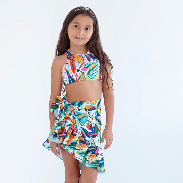 Girl's Mini Wrap Skirt - Paraiso Print