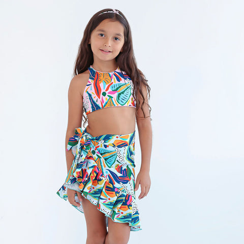 Girl's Mini Wrap Skirt - Paraiso Print