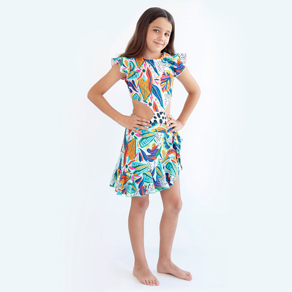 Girl's Mini Wrap Skirt - Paraiso Print