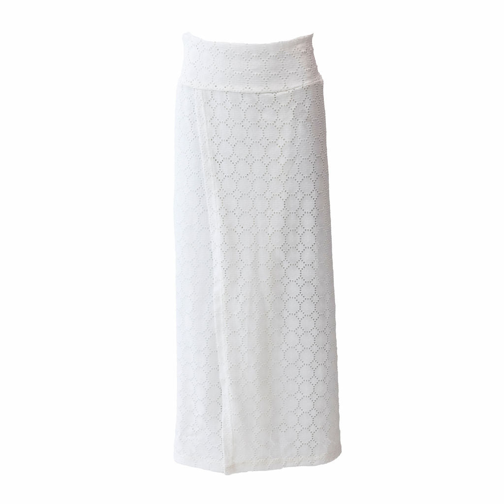 Girl's Eyelet Skirt - White