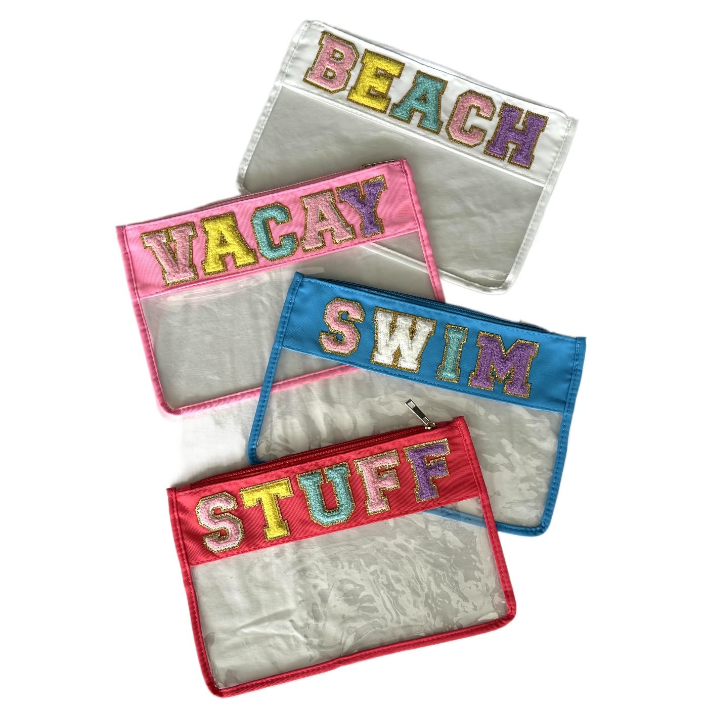 Chenille Letter Clear Pouch