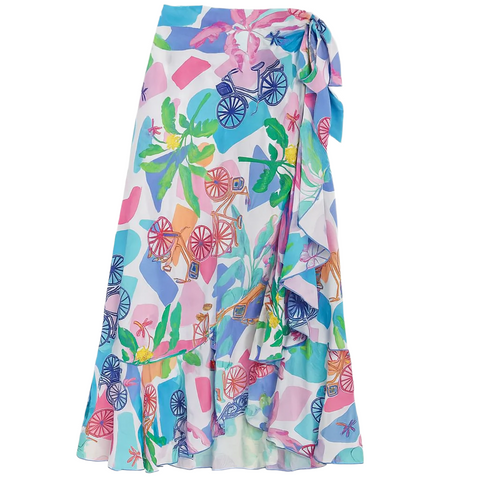 Women's Wrap Skirt - Puerto Viejo Print