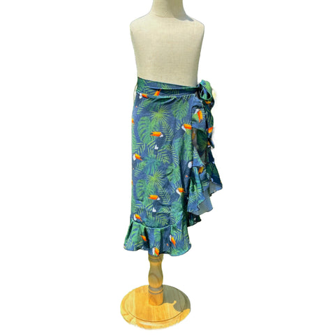 Girl's Wrap Skirt - Tropical Toucan Print