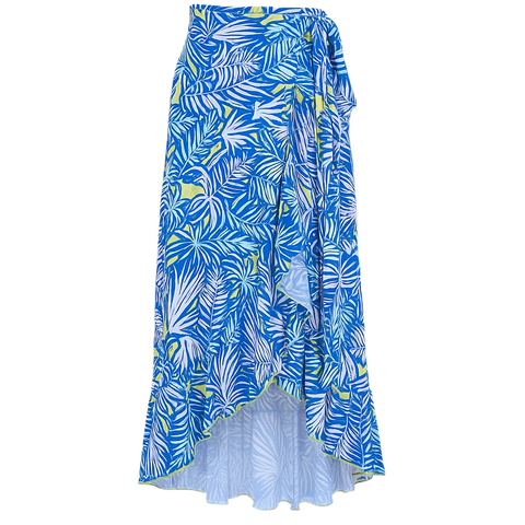Women's Wrap Skirt - Palm Neon Print