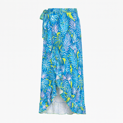 Girl's Wrap Skirt - Palm Neon Print