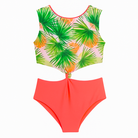 Alexa Trikini - Palm Orange Print