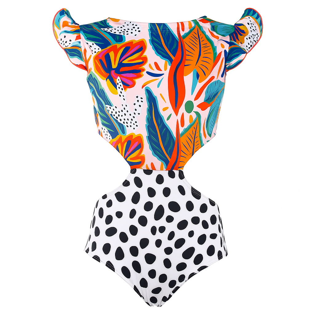 Alexa Ruffle Trikini - Paraiso Print