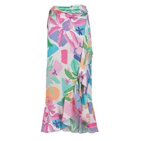 Girl's Wrap Skirt - Puerto Viejo Print