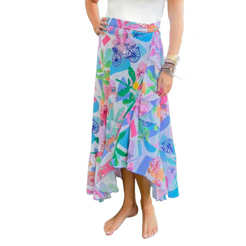 Women's Wrap Skirt - Puerto Viejo Print