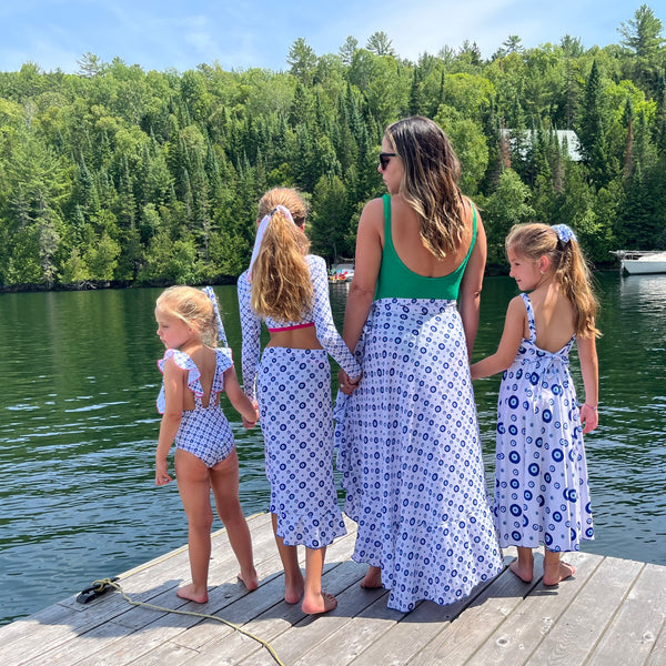 Women's Wrap Skirt - Santorini Vibes Print