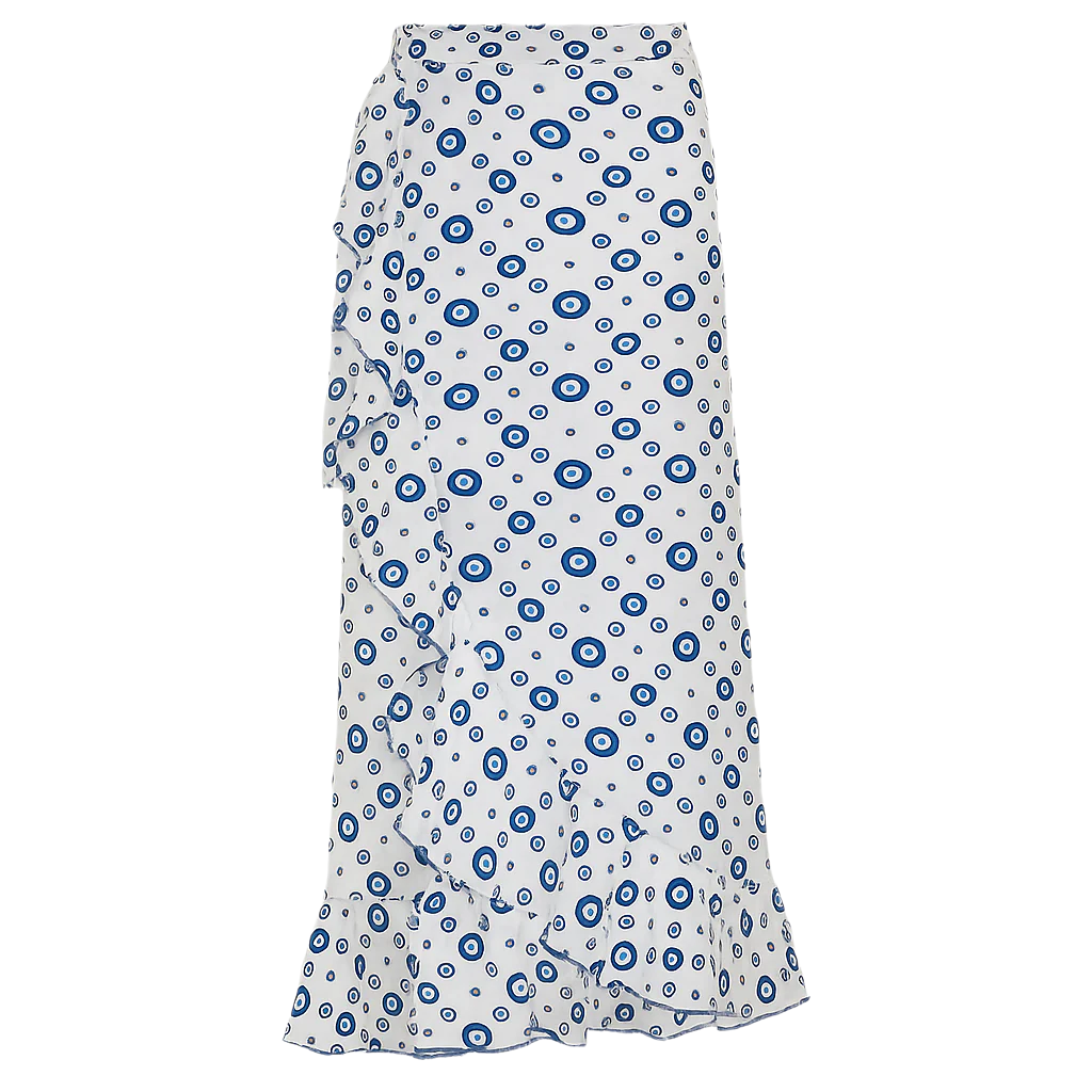 Girl's Wrap Skirt - Santorini Vibes Print