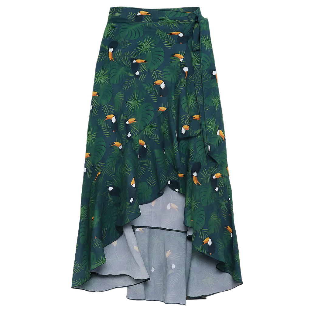 Women's Wrap Skirt - Tropical Toucan Print