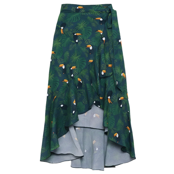 Women's Wrap Skirt - Tropical Toucan Print
