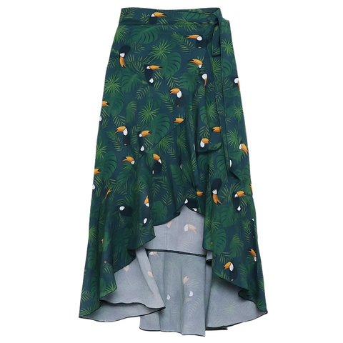 Women's Wrap Skirt - Tropical Toucan Print