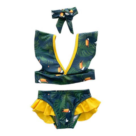 Alessandra Bikini - Tropical Toucan Print -  Palma and Coco -  Girls Swimwear
