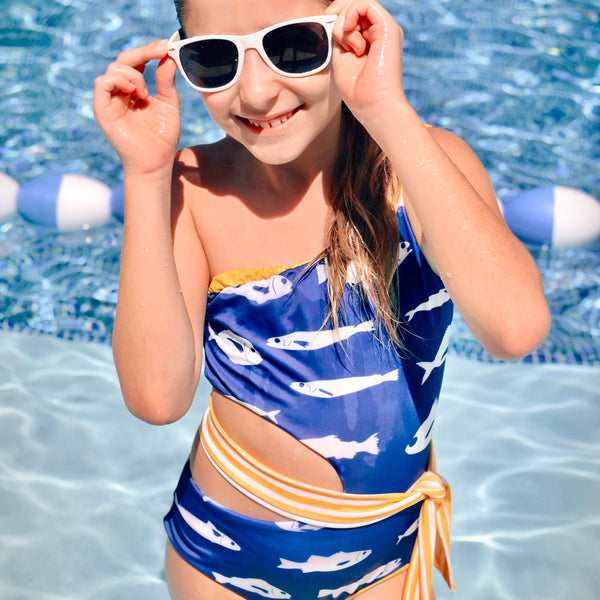 Sofi One Shoulder - Costa Marina Print