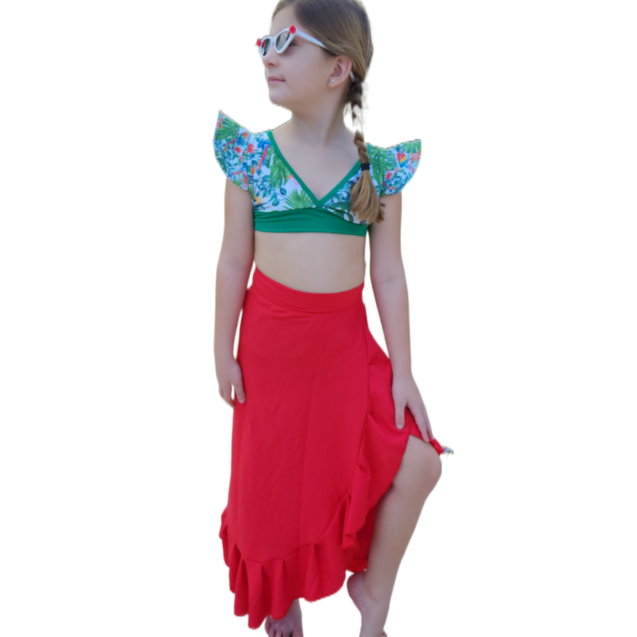 Girl's Wrap Skirt - Red