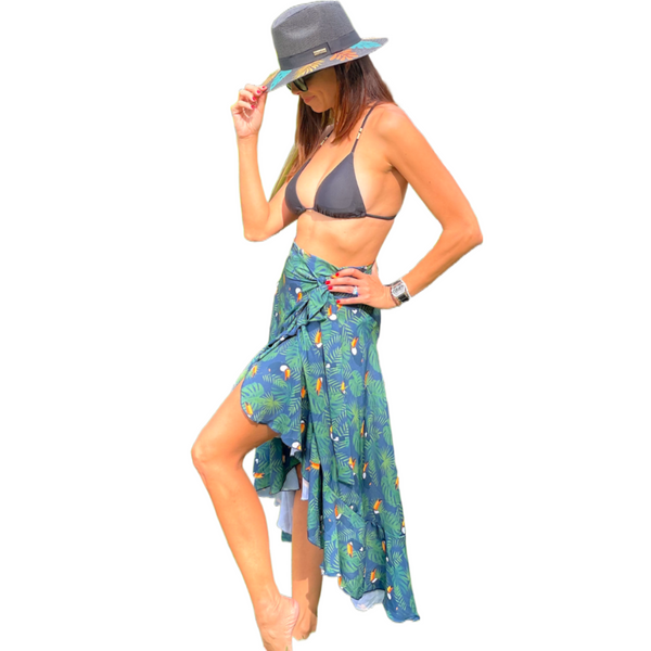Women's Wrap Skirt - Tropical Toucan Print